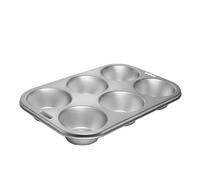 Fox Run Stainless Steel Extra Large Muffin and Cupcake Pan, 6 Cup | Bake Jumbo Cupcakes & Muffins | Durable Dishwasher Safe Stainless Steel | 6 XL Cups | Consistent Results | Baking Essential