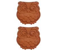 Fox Run Terracotta Brown Sugar Keeper and Saver, Owl, Set of 2 | Brown Sugar Owl To Keep Sugar Soft & Fresh For Longer | Baking Gadget & Gift | Terracotta Brown Sugar Keeper & Softener