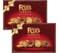 FOX-S CLASSIC BISCUIT SELECTION GIFT BOX 550g (Pack of 2) - Christmas Biscuit Selection, Foxs Biscuit Box | Giant Biscuit Selection, Luxury Biscuits Gift Box | Biscuit Selection Gift Set, Biscuit Pack