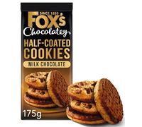 Fox’s Cookies Assortment Variety Pack - Milk, White & Triple Chocolate Chunk Cookies 180g - British Chocolate Biscuit Snack Selection (Fox's Half Coated Milk Chocolate Cookies 175G)