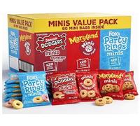 Fox’s Mini Biscuit Variety Pack 60 Count - Jammie Dodgers, Maryland Choc Chip & Party Rings Minis, Individually Wrapped Snack Packs, Lunchbox & Party Treats