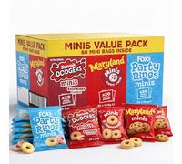 Fox’s Mini Biscuit Variety Pack 60 Count - Jammie Dodgers, Maryland Choc Chip & Party Rings Minis - Individually Wrapped Snack Packs - Kids Lunchbox, Party & Bulk Biscuits UK