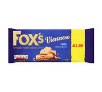 Fox’s Viennese Milk Chocolate Biscuits 120g x 12 | Viennese Swirl Biscuits Partly Coated in Milk Chocolate