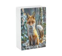 Fox Shape Theme Cigarette Case Lightweight Portable Cigarette Holder Case Waterproof Anti-Squeeze Cigarette Box for Outdoors Smoking Accessories 20 Capacity Normal Size