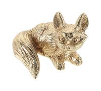 Fox Shaped Solid Brass Cabinet Handles Vintage Furniture Door Pulls | Golden Retro Styling, Comfortable Grip, Tarnish Resistant Hardware with Mounting Screws for Cupboards Wardrobes and Kitchens