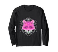 Fox Shirt with Pink Geometric Shapes & Sacred Geometry Long Sleeve T-Shirt