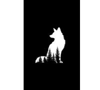 Fox silhouette with pine trees: Work Notebook, Funny Office Gift for Women, Coworker, Boss, Secret Santa Gag Gift (Blank Lined Journal)