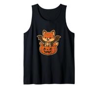 Fox Skeleton in Pumpkin with Wings Tank Top