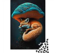 Fox Sleeping Mushroom_2 Jigsaw Puzzle for Adults, 1000 Pieces Animal Puzzle, Quiet Weekend Activity, 52x38cm/1000pcs