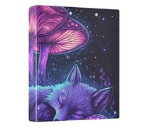 Fox Sleeping Mushroom Star 3 Ring Binder 1.5 Inch Round Ring Binder View Binder Holds 200 Documents for Home School Office Use