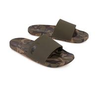 Fox Sliders Size 8 | Carp Fishing Summer Sliders | Khaki/Camo Colour | Ideal for Wearing Around Shelter in Warm Weather Camo Print | Synthetic Upper and Sole | Code CFW235
