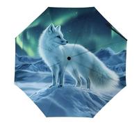 Fox Snowy Winter Wildlife Travel Umbrella Windproof Folding Umbrella for Rain Auto Open Close Automatic