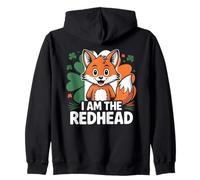 Fox St Patricks Day Tee Ginger Red Hair I am the Redhead Zip Hoodie