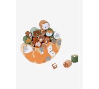 Fox Stack & Balance Game in FSC® Wood orange medium solid with desig