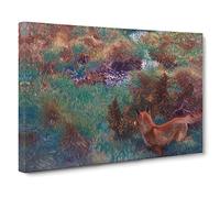 Fox Stalking Wild Ducks By Bruno Liljefors Canvas Print | Gallery Wrapped 30mm Frame Wall Art | 20x14 inches | Ready to Hang | Classic Animals Picture | Living Room Bedroom Lounge Office
