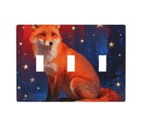 Fox Star Dream 3 Gang Switch Plate Cover-Unbreakable Polycarbonate Wall Plate, Heat Resistant Toggle Switch Decor for Home