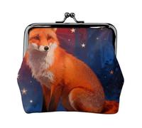 Fox Star Dream Coin Purse-Leather Kiss Lock Wallet Small Clutch