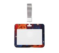 Fox Star Dream Id Badge Holder with Lanyard-Horizontal Card Protector, Clear Abs Hard Shell for Work Office Events