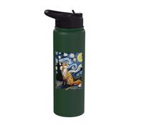 Fox Starry Night - Funny Van Gogh Painting Fox Lover Stainless Steel Insulated Water Bottle