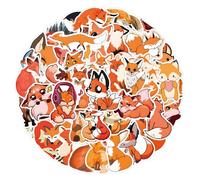 Fox Stickers 50 Pcs Aesthetic Stickers for Water Bottles Laptop Scrapbooks Guitars Luggage Bike Phone Skateboards|Teens Girl Kids Sticker