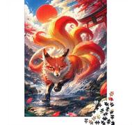 Fox Sun Gate 1000pcs Mini Puzzle For Adults Challenging | 38x26cm Cardboard Living Room Decor Durable Structure Friend Gift Brain Training