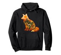 Fox Sunset Forest Art Wildflower Nature Scene Design Pullover Hoodie
