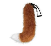 Fox Tail 55cm (21.65in) Soft Fluffy Wolf Cat Long Plush Tail, Halloween Animal Role Play Party Props Dress Up, Dark Brown, Medium