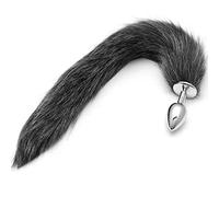 Fox Tail Anal Plug - Faux Fur Tail Cosplay Butt Plug for Women, Men, and Couples - Bondage Play Fun Sex Game Anal Toy (M Plug)