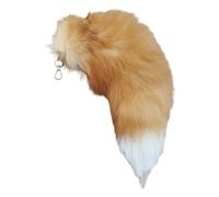 Fox Tail Keychain, Furry Tail Keychain Animal with Clasp Realistic Fox Tails Keyring for Handbag Backpack Cosplay