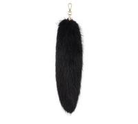 Fox Tail Pendant Plush Fox Tail Keyring Fur Tail Keychain Faux Fur Animal Tail Pendant Key Ring Bag Accessories Car Key Ring Pendant Handbag Decoration, black, 31