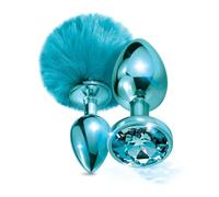 Fox Tail Small Medium Large Butt Plug Set Metal Bunny Tail Anal Plug Jewelry Steel Anal Sex Toy Trainer Exotic Dildo Cosplay Blue M