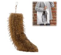 Fox Tail,Therian Tail,Fox Tail Keychain,Shaggy Faux Fur Realistic Fox Tail,Furry Fox Tail,Tail Keychain for Handbag,Therian Tails Long Keychain for Women Girl,Keychain Decorative Therian Tails
