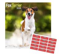 Fox Terrier Calendar 2026 | 16 months | with FREE Organisational Stickers