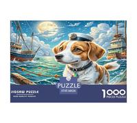 Fox Terrier Challenging Adult Jigsaws: Beagle As Sea Captain Educational Games Suitable for Decompression & Wall Decor 38x26cm/1000pcs