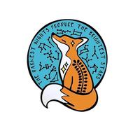 Fox The Darkest Nights Produce The Brightest Stars Horoscope Astrology Constellations Night Sky 1.25" Enamel Pin Badge