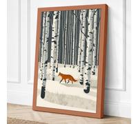 Fox Through Winter Forest Canvas Wall Art Print 18x12 Inch (46 x 30 cm)