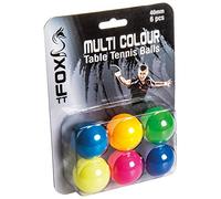 Fox TT Coloured Table Tennis Balls (Pack of 6) - Multi-Colour, FTT105