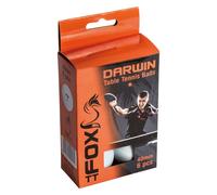 Fox TT Darwin 1 Star Table Tennis Balls (Pack of 6) in White Fox TT White