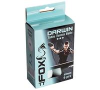 Fox TT Darwin 3 Star Table Tennis Balls (Pack of 6) - White, one size, FTT103