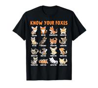 Fox Types Kawaii Foxes Funny Educational Animal Fox Lover T-Shirt