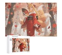 Fox Under The Maple Tree Jigsaw Puzzle 1000 PCS Challenging Fun Puzzles Wooden Jigsaw Puzzles for Adults Families