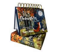 Fox Under The Moon 365 Thoughts Desktop Inspirational Quote Stand, Undated Daily Motivational Messages with Artwork, 135mm x 135mm Wire-Bound Book