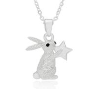 Fox Under The Moon “A Little Hug, A Shining Light” Silver Plated Necklace - Rabbit & Star Pendant Sentimental Gift - Friendship & Comfort Jewellery by Stacey McNeill