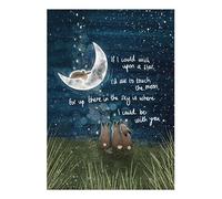 Fox Under The Moon Be With You Art Print, A4 Size, Inspirational Quote Wall Decor, Part of a Collection, Sentimental Message, Unframed
