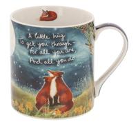 Fox Under The Moon Boxed Ceramic Coffee Mug, A Little Hug Sentimental Art Tea Mug
