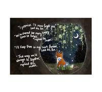 Fox Under The Moon "Forget Me Not Art Print, A4 Size, Inspirational Quote Wall Decor, Part of a Collection, Sentimental Message, Unframed