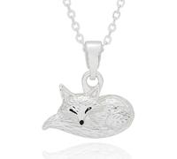 Fox Under The Moon “Friends Make the World Wonderful” Silver Plated Necklace - Sleeping Fox Pendant Friendship Gift - Sentimental Jewellery by Stacey McNeill