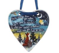 Fox Under The Moon Hanging Heart Stars by Stacey McNeill | Stacey McNeill Artwork, Hanging Heart, Fox Design, Decorative Collection