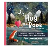 Fox Under The Moon Hug in a Book, Pocket-Sized Collection of 40 Uplifting Illustrations, Paperback, Suitable for Adults and Children