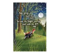 Fox Under the Moon Keep Going First Step - Thoughtful Illustrated Greeting Card